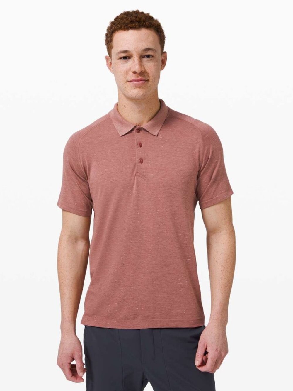 Lululemon Men's Metal Vent Tech Polo 2.0 - Heathered Smokey Red